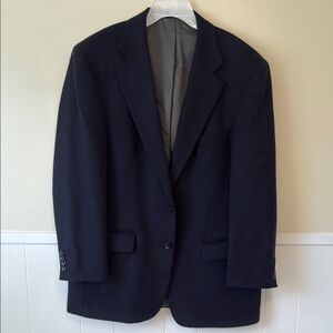 Oscar de la Renta Blue Cashmere Wool Blend Blazer in Size 44R.